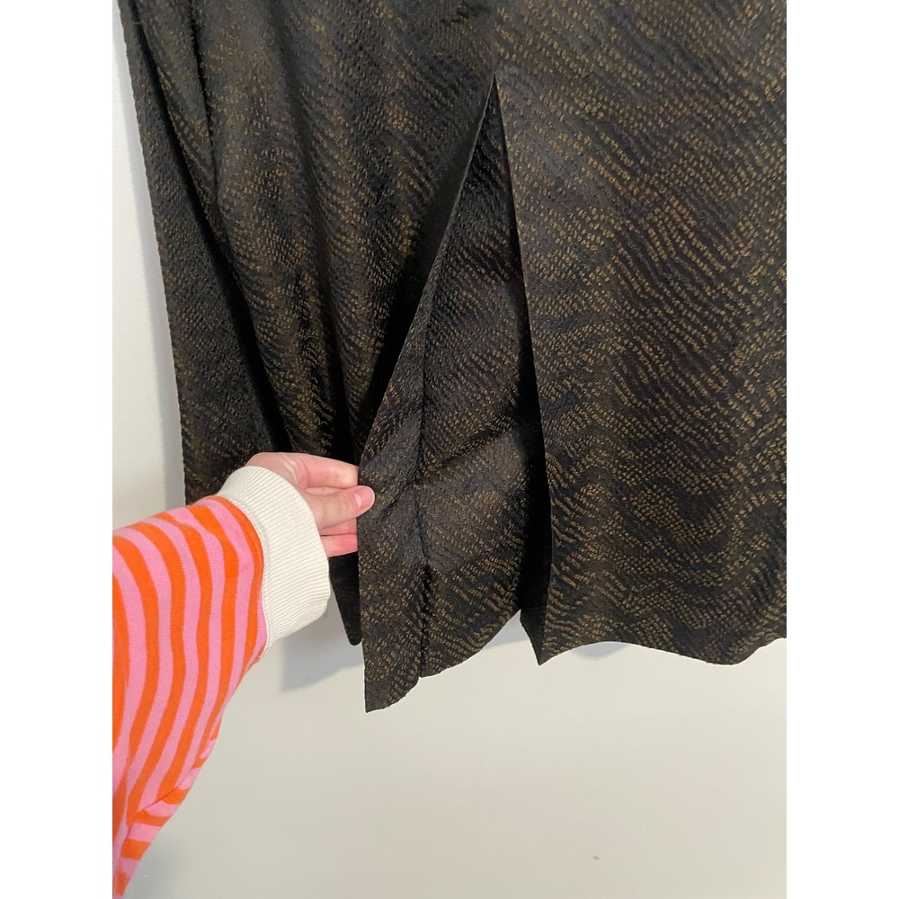 Eileen Fisher Silk Blend Jacquard Wave Jacket Black/Brown Medium Petite - Picture 9 of 11